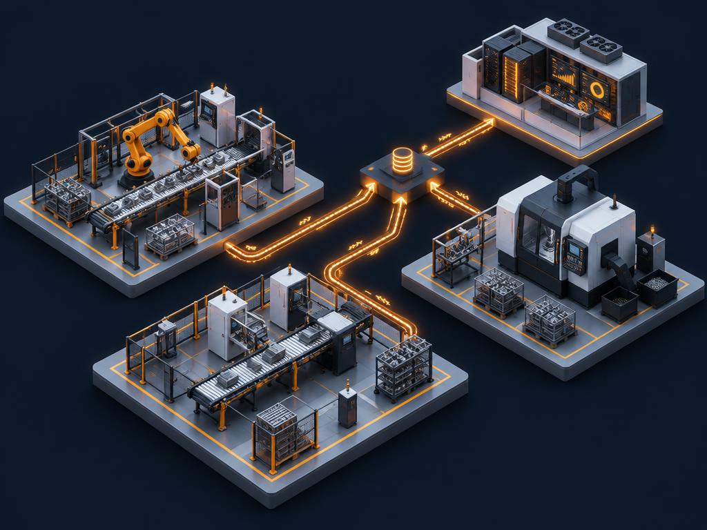 Connected factory cells and data center in an isometric plant architecture